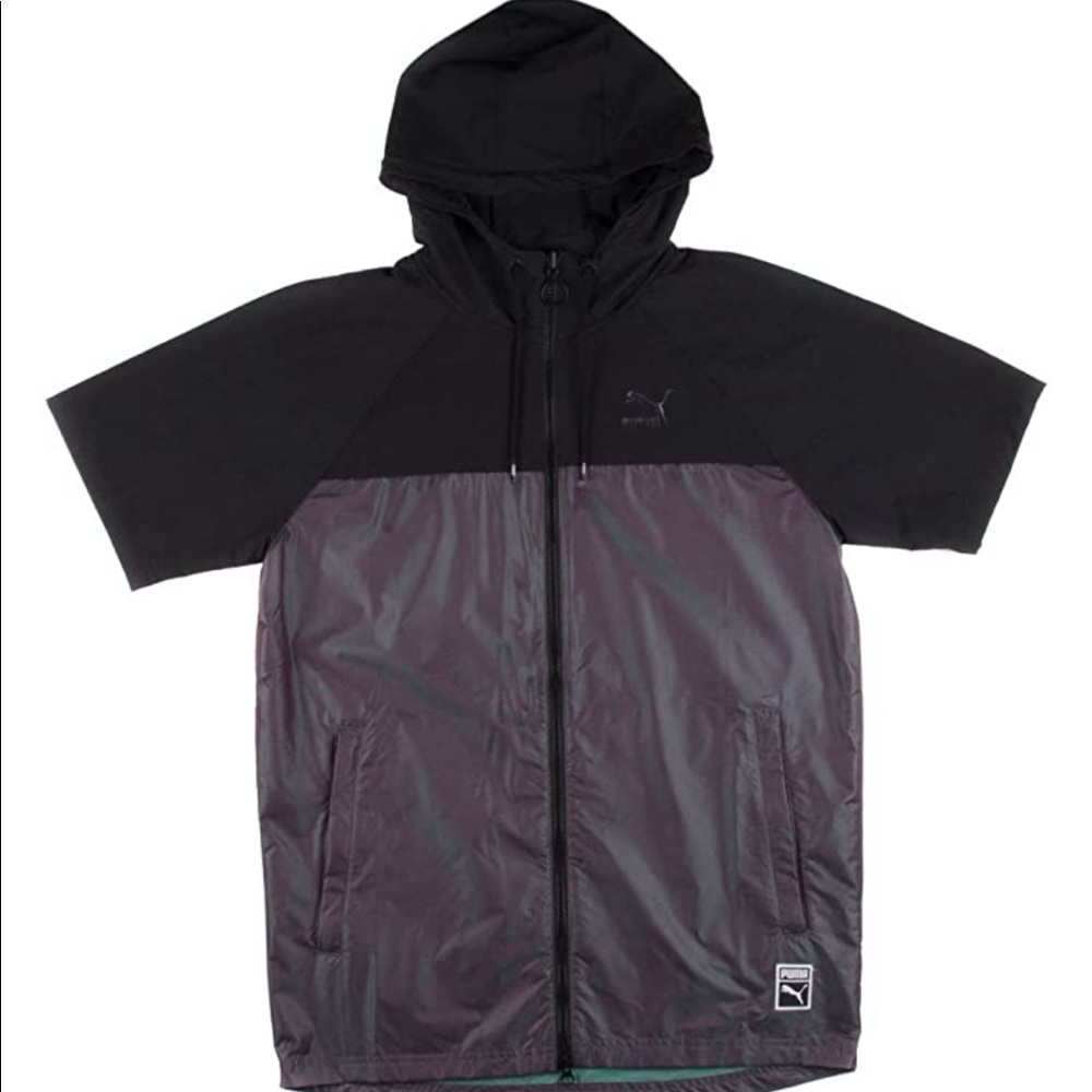 Puma Windbreaker Black Purple Green Mens US M